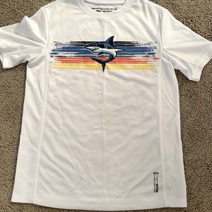 ZeroXposur boys size large (14/16) sun protection swim shirt (white) UPF 50+